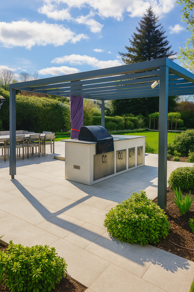 bespoke garden Kitchen , pergola, ware features wheathampstead AL4 8AA