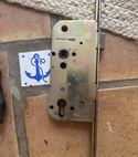 Old locking mechanism found in a door in Reading